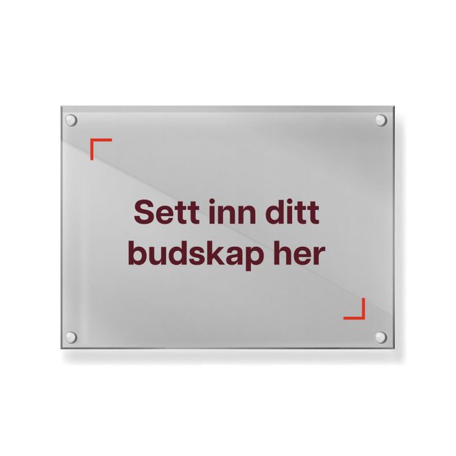 Hovedbilde Akrylskilt – enkelplate